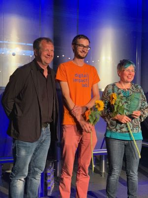 Lars Gräßer, Lorenz Potthast und Tatjana Blaar bei der preisverleihung Das Ruder 2019